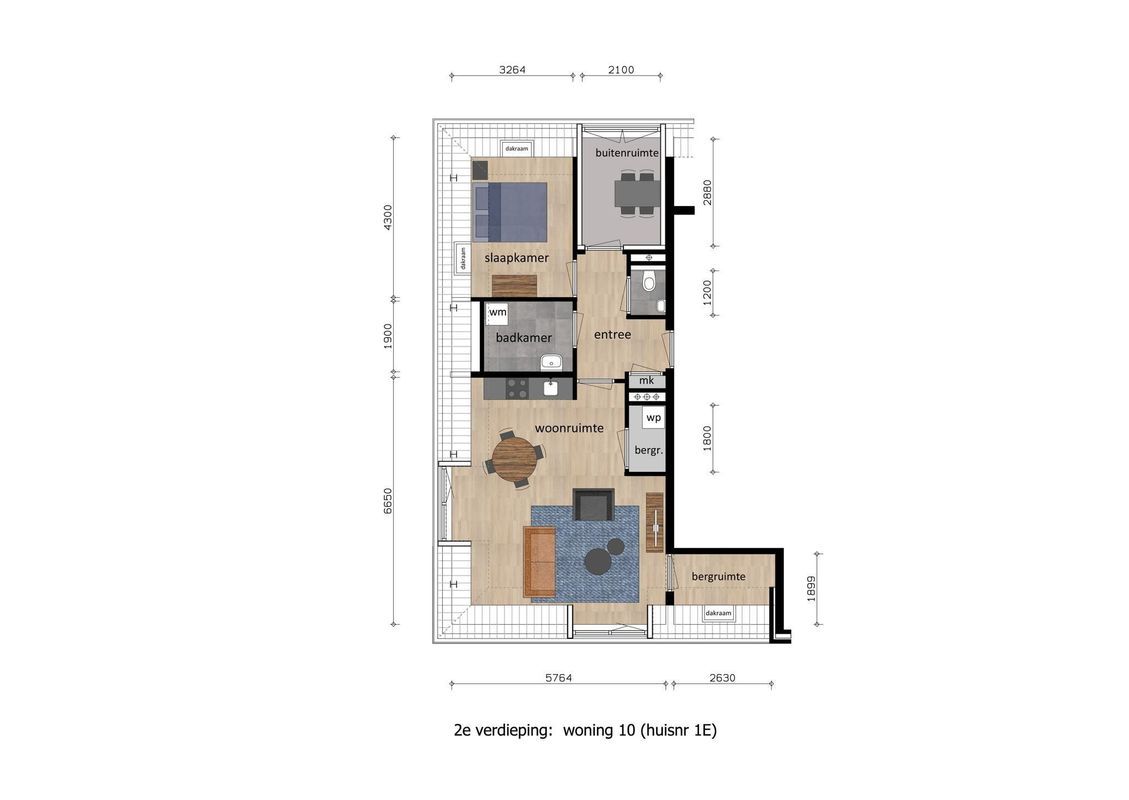 Type M (Bouwnr. BNR 10) Floorplan Blur 0