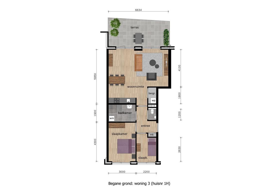 Type L (Bouwnr. BNR 3) Floorplan Blur 0