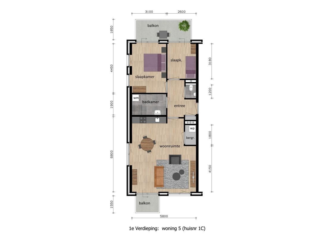 Type XL (Bouwnr. BNR 5) Floorplan Blur 0