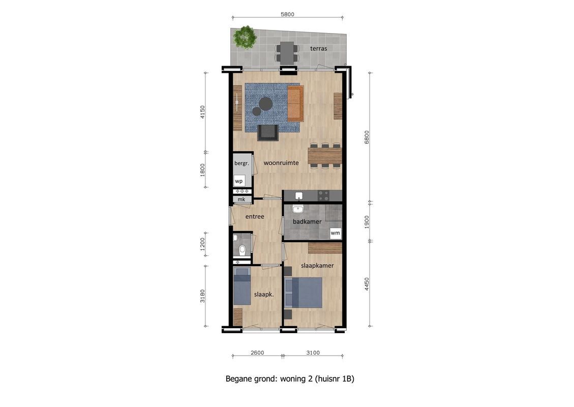 Type XL (Bouwnr. BNR 2) Floorplan Blur 0