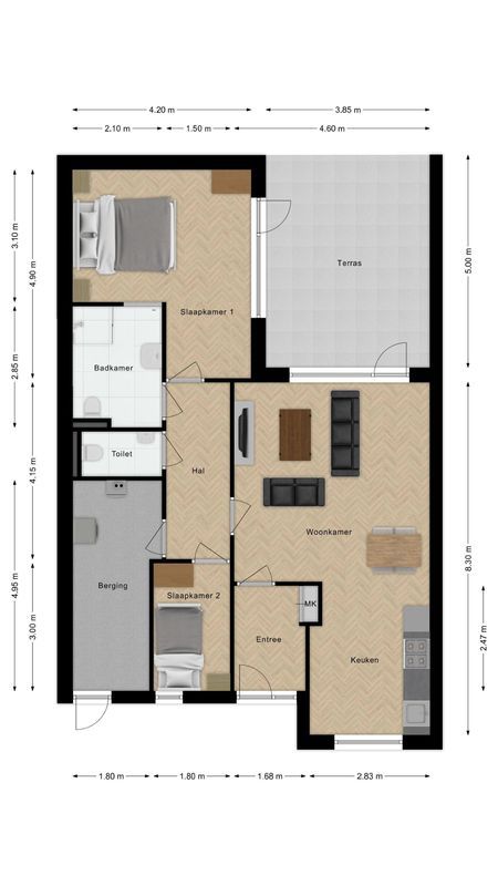 Patio - Tussen (Bouwnr. 2) Floorplan Blur 0