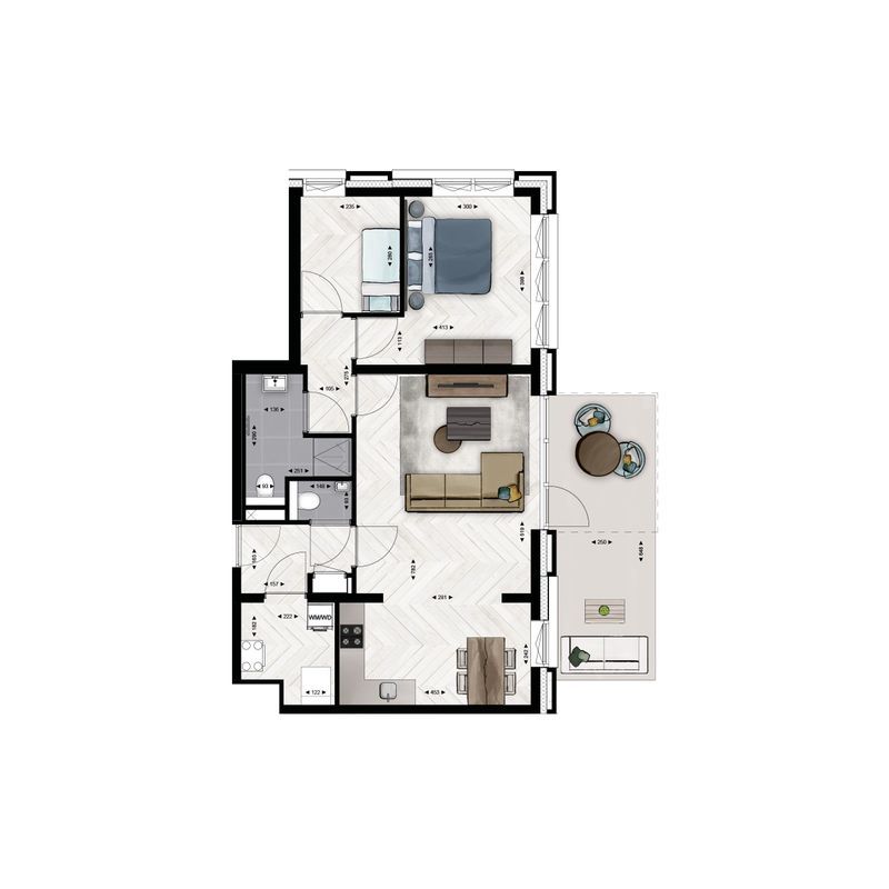 Type B1 (Bouwnr. B.0.01) Floorplan Blur 0