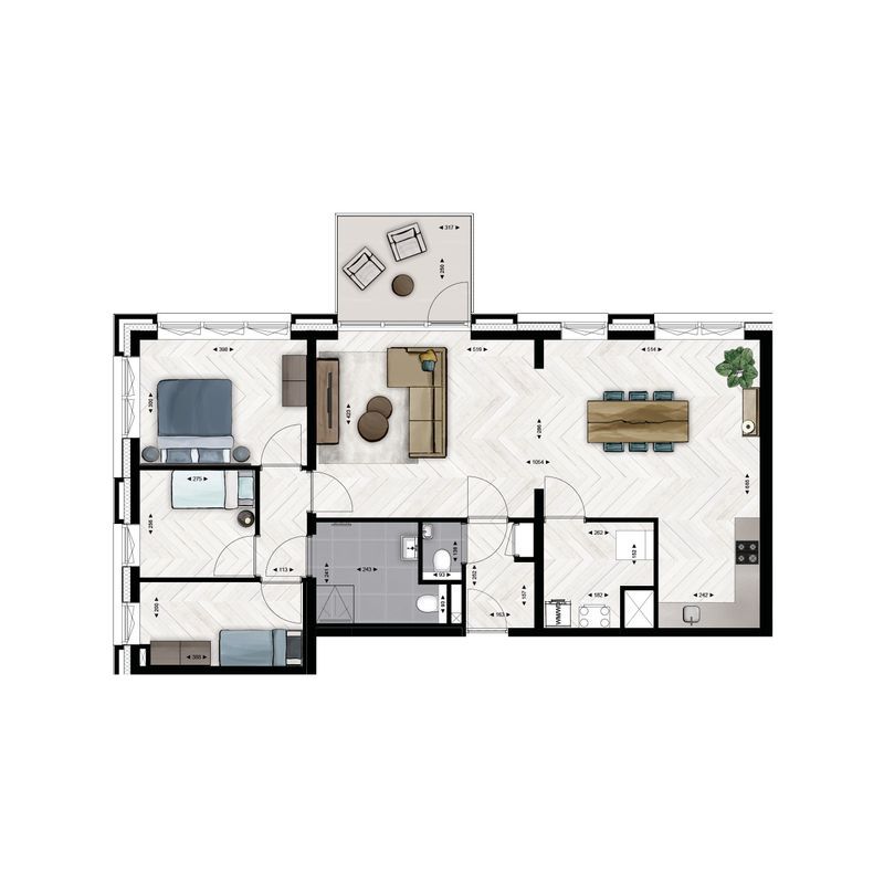 Type B7 (Bouwnr. B.1.02) Floorplan Blur 0