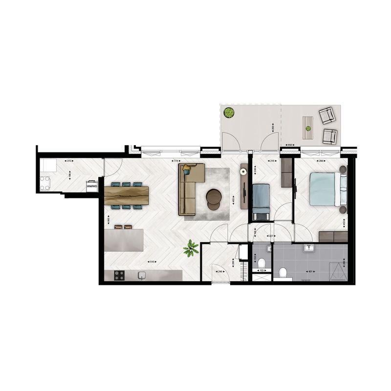 Type B3A (Bouwnr. B.1.04) Floorplan Blur 0