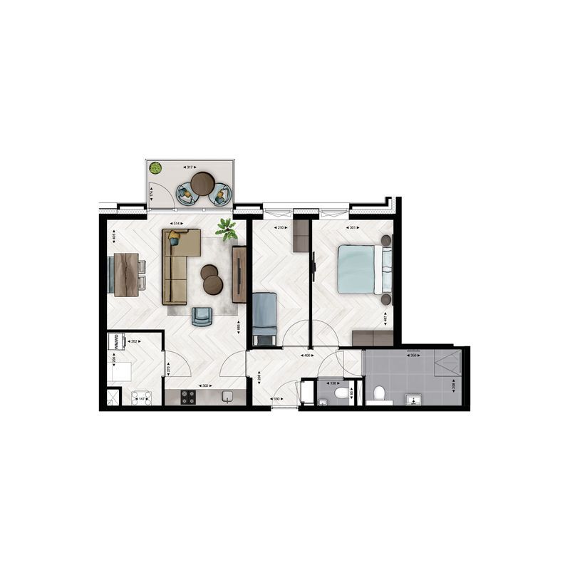 Type B8 (Bouwnr. B.1.03) Floorplan Blur 0