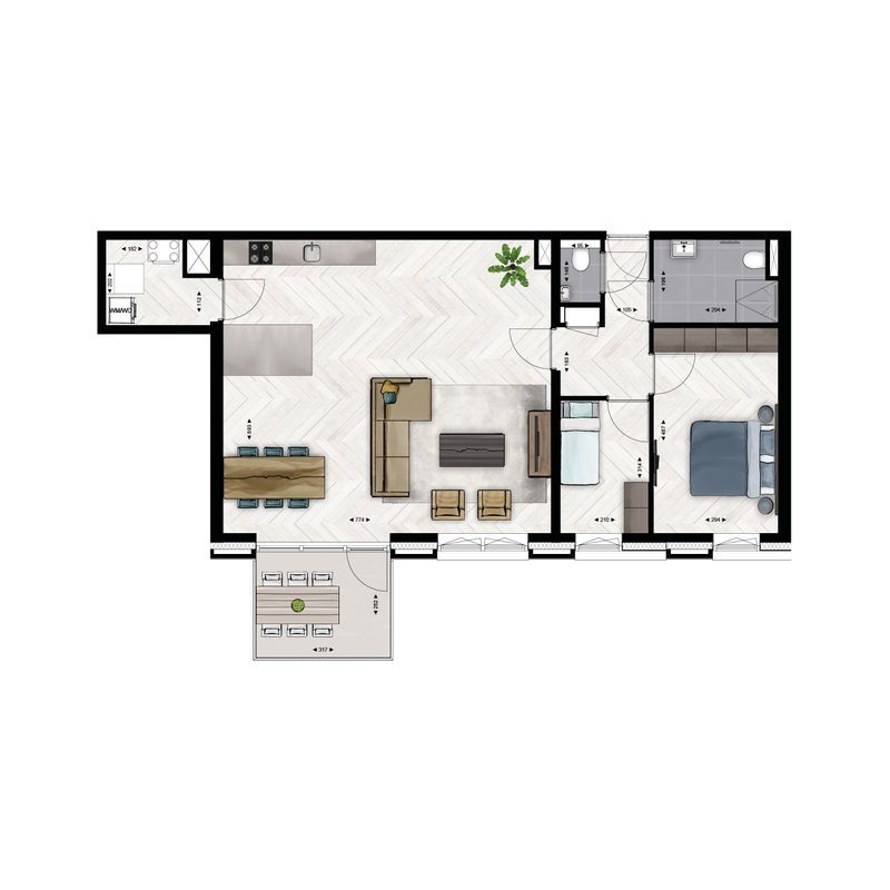 Type B10 (Bouwnr. B.2.07) Floorplan Blur 0