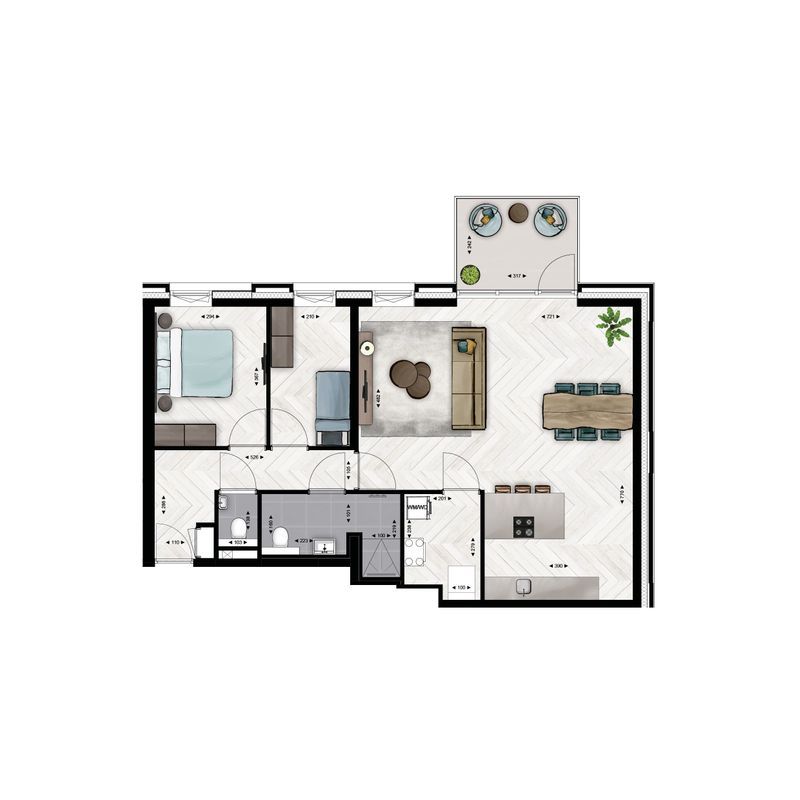 Type B9 (Bouwnr. B.1.05) Floorplan Blur 0