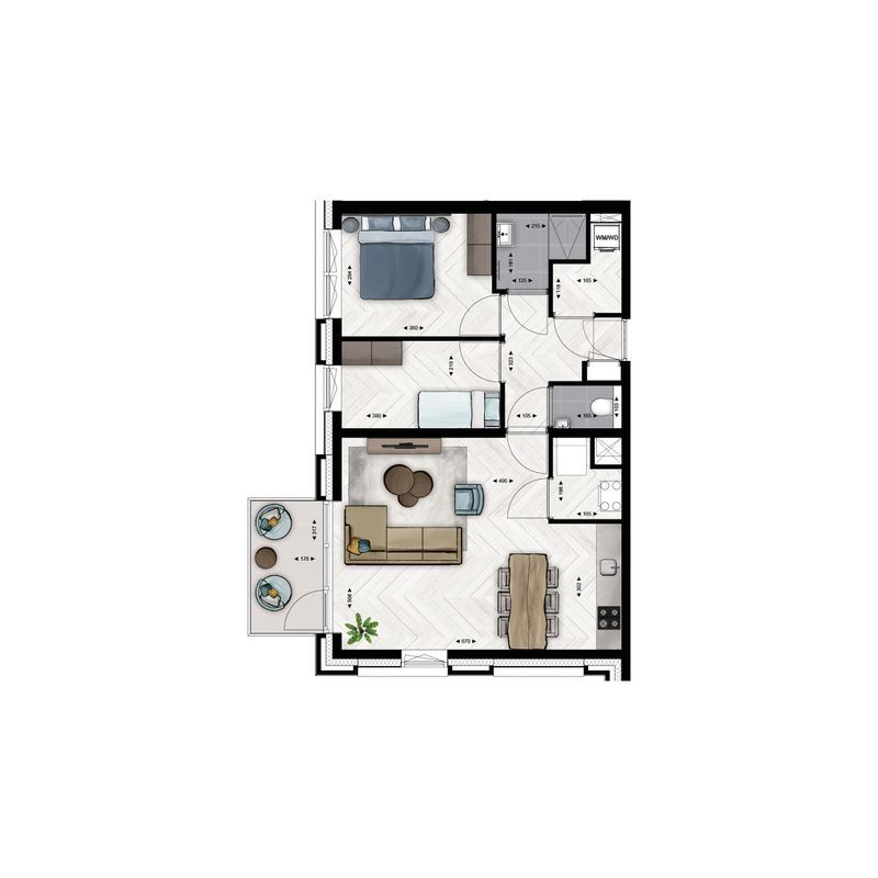 Type B13 (Bouwnr. B.2.10) Floorplan Blur 0