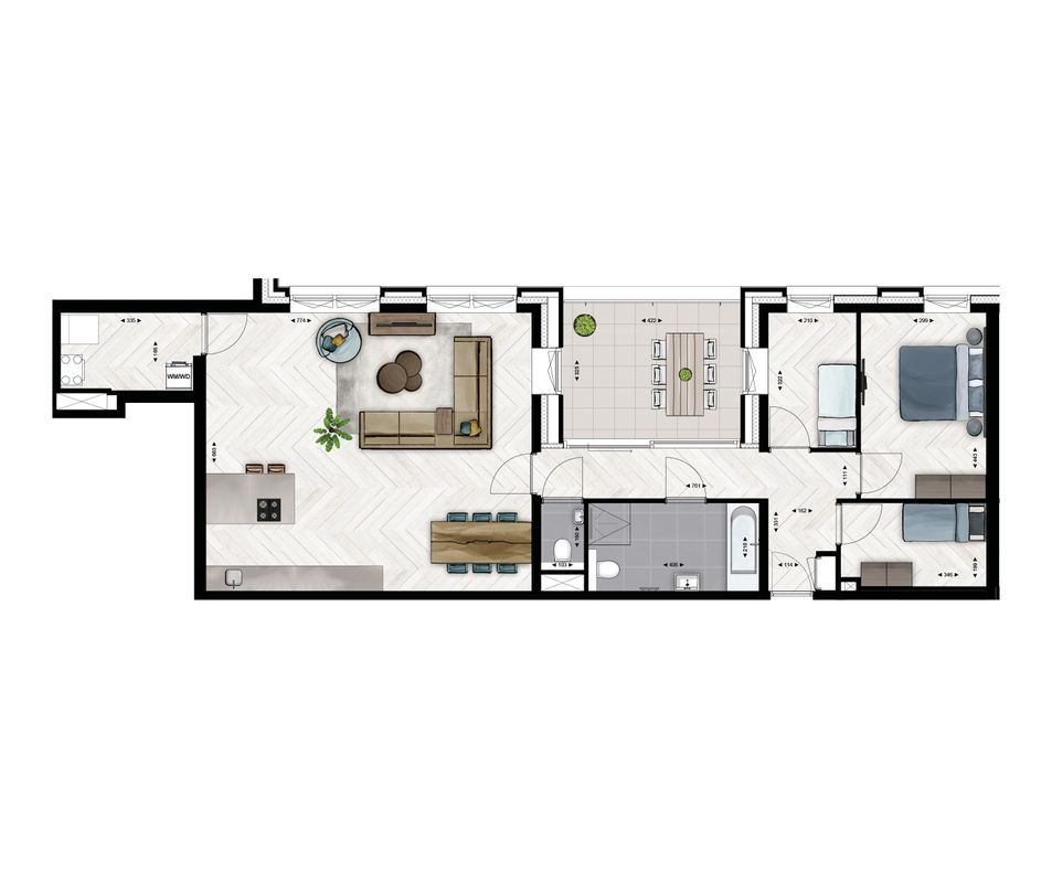 Type B17 (Bouwnr. B.3.03) Floorplan Blur 0