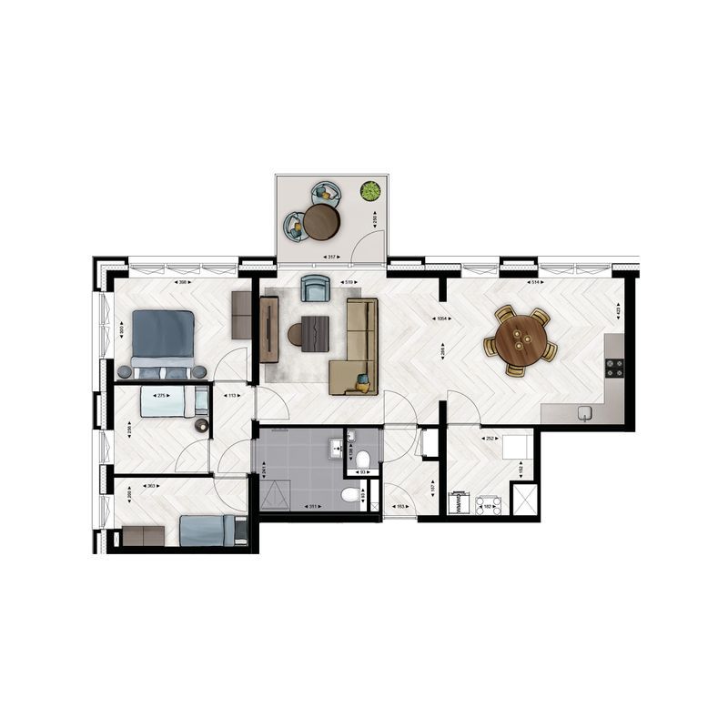 Type B22 (Bouwnr. B.2.02) Floorplan Blur 0