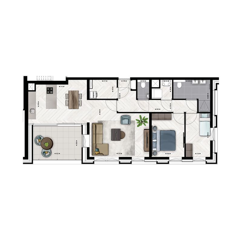 Type B21 (Bouwnr. B.3.07) Floorplan Blur 0