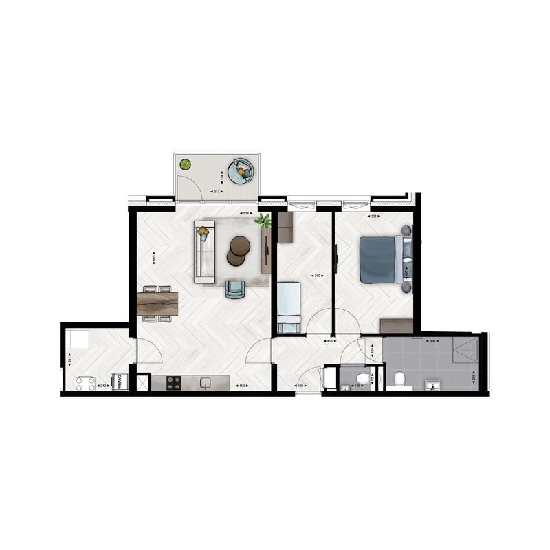 Type B23 (Bouwnr. B.2.03) Floorplan Blur 0