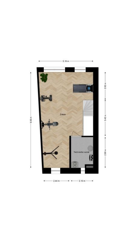 Rijwoning (Bouwnr. 7) Floorplan Blur 2