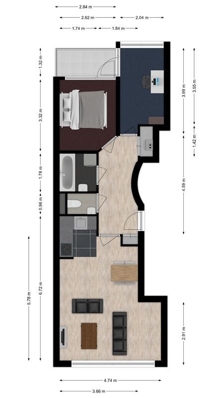 Hoogvensestraat 81 - f Floorplan Blur 0
