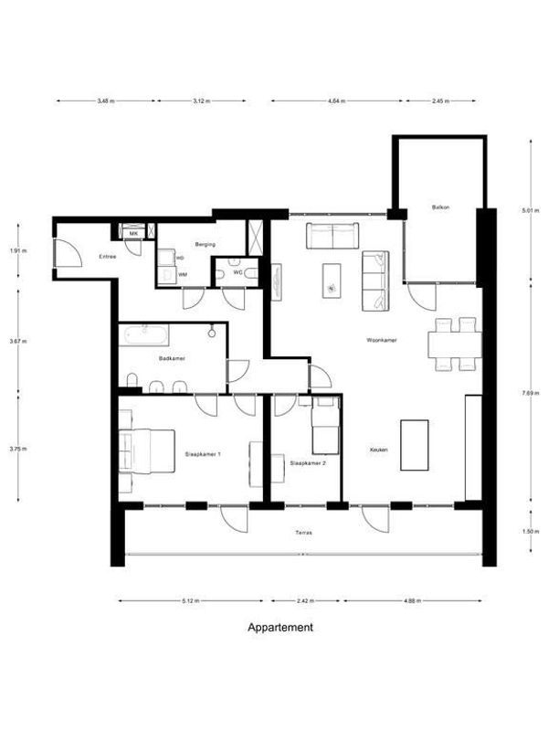 Piusplein 28 - 26 Floorplan Blur 1