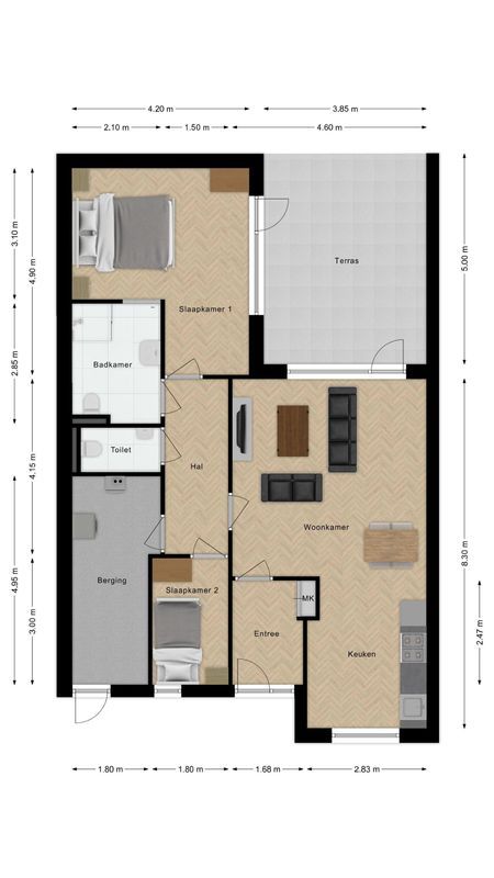 Patio - Hoek (Bouwnr. 8) Floorplan Blur 0