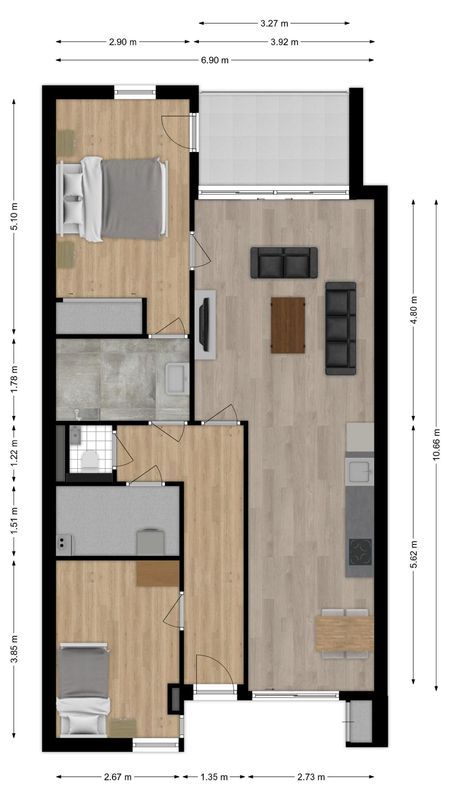 Veestraat 133 - 04 Floorplan Blur 0