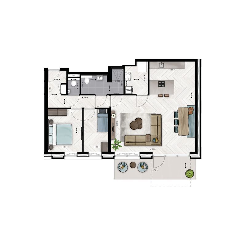 Type B5A (Bouwnr. B.2.06) Floorplan Blur 0