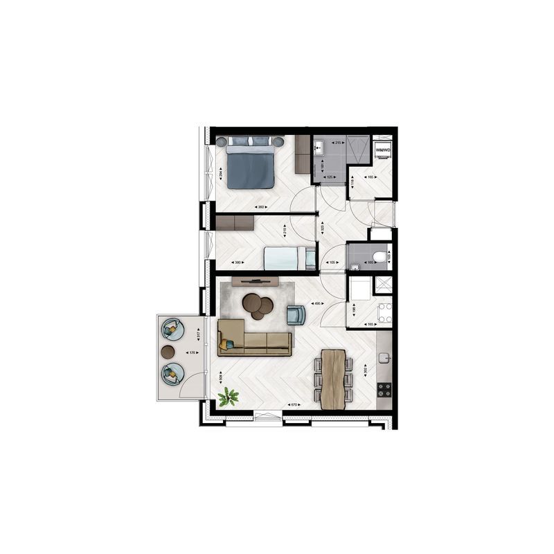 Type B13 (Bouwnr. B.1.10) Floorplan Blur 0