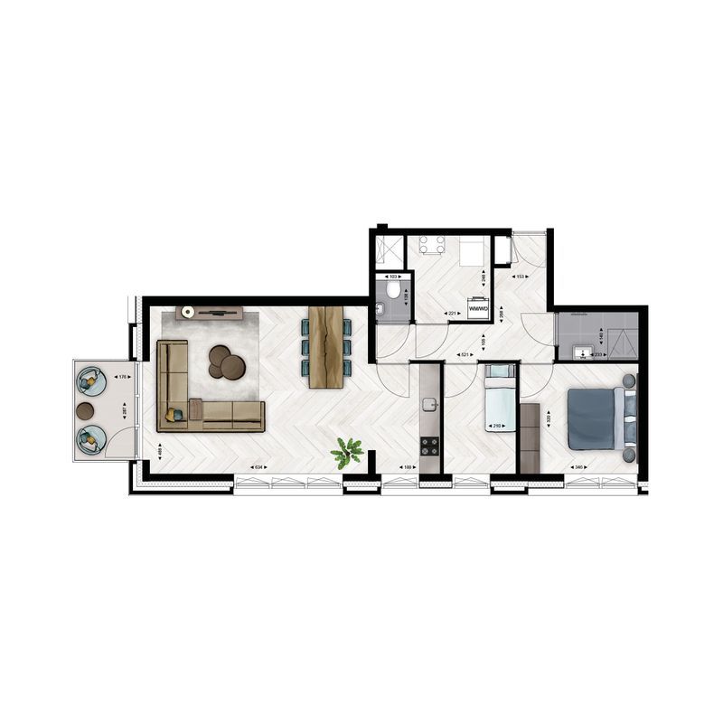 Type B11 (Bouwnr. B.2.08) Floorplan Blur 0