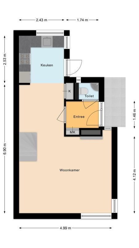 Korte Wagenstraat 2 Floorplan Blur 1