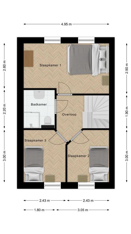 Nieuwstraat - rijwoning Floorplan Blur 1