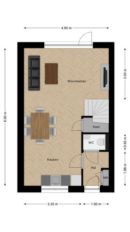 Nieuwstraat - rijwoning Floorplan Blur 0