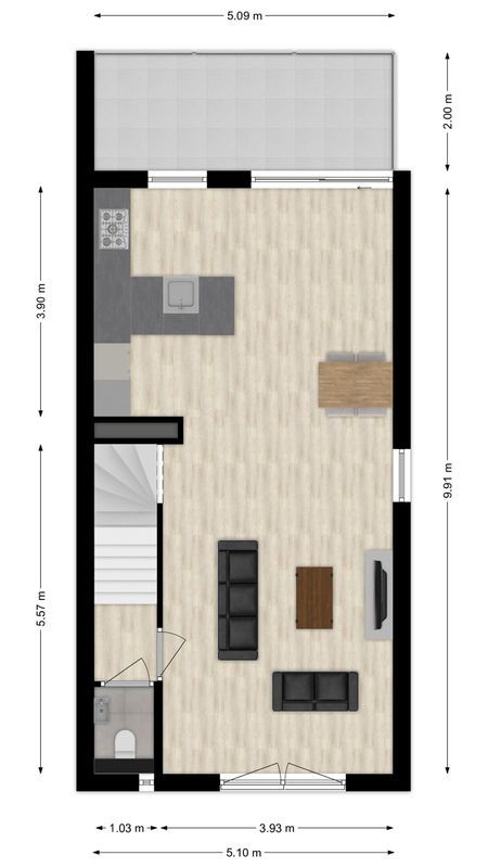 Kwaadeindstraat 127 Floorplan Blur 1
