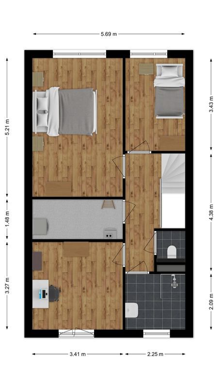 Veestraat 139 - b Floorplan Blur 1