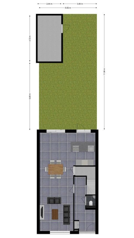 Veestraat 139 - b Floorplan Blur 2