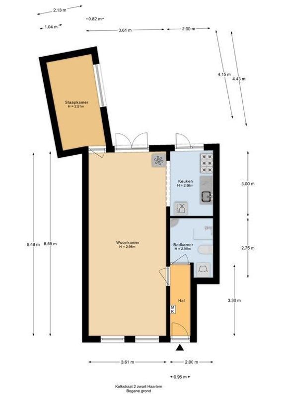 Kolkstraat 2-ZW Floorplan Blur 0