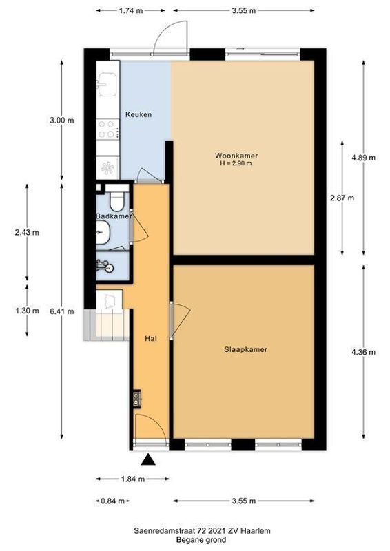 Saenredamstraat 72-ZW Floorplan Blur 1