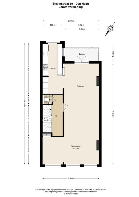 Stevinstraat 59 Floorplan 1