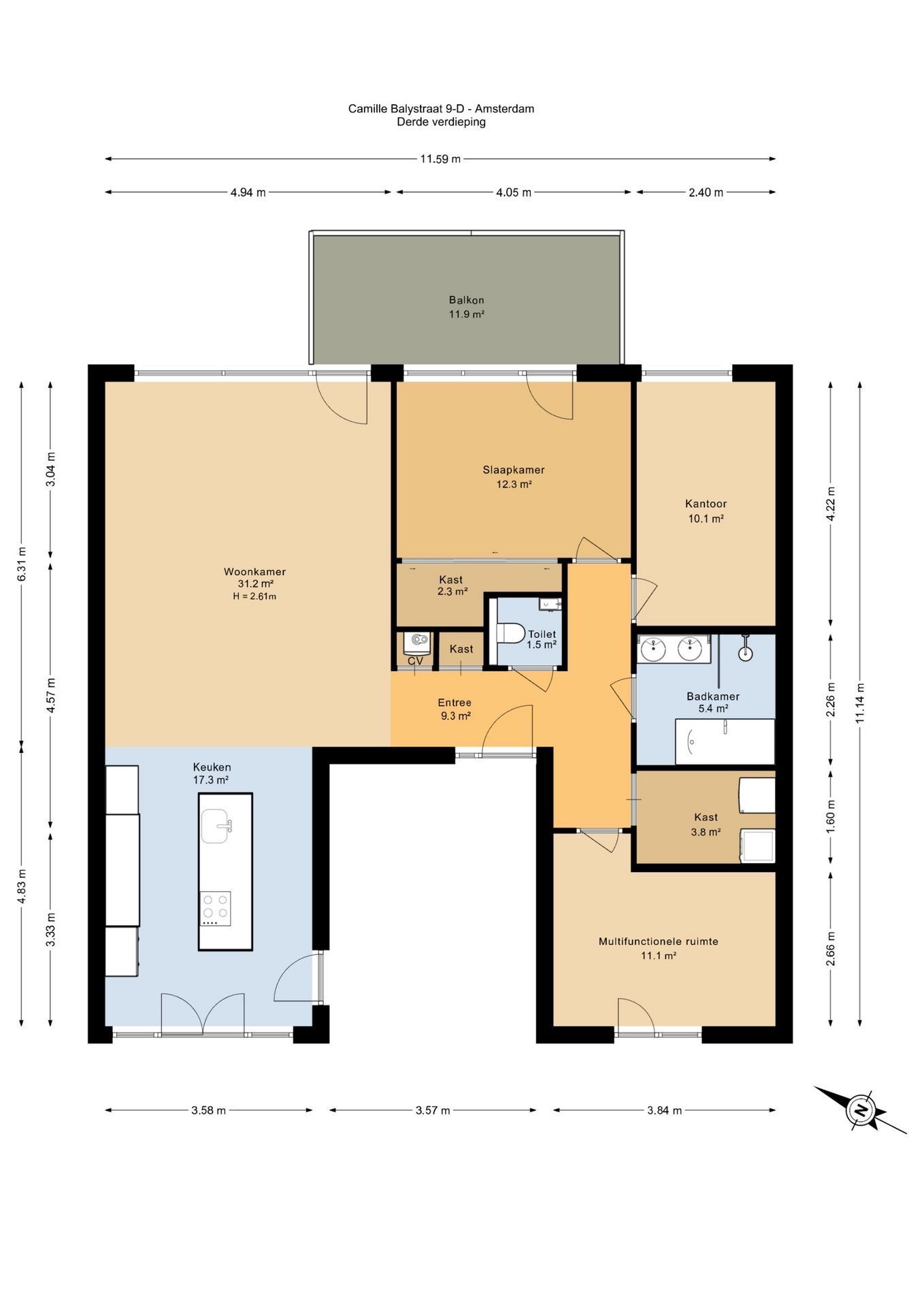Camille Balystraat 9-D Floorplan Blur 0