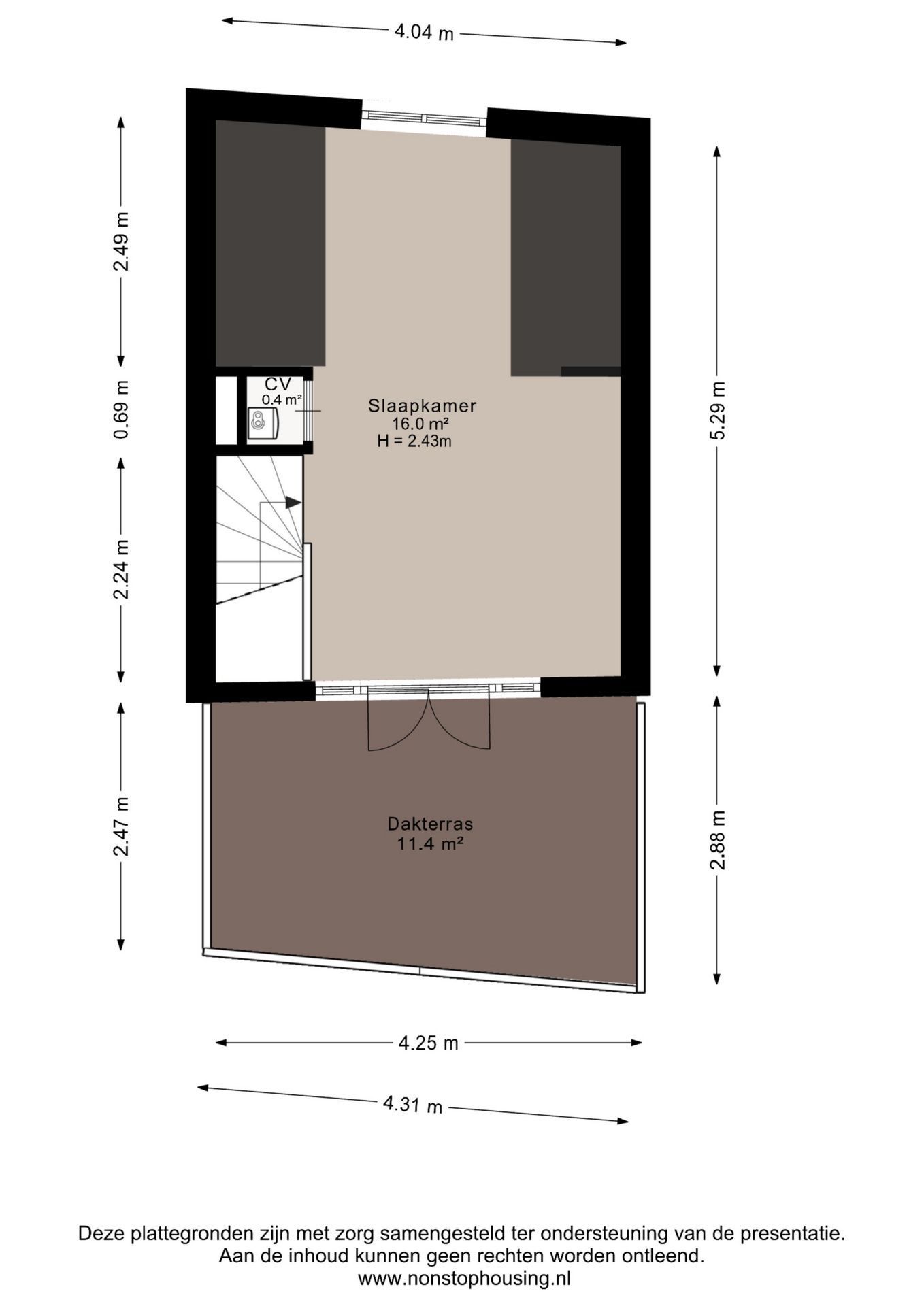 Karthuizersdwarsstraat 18-C Floorplan Blur 2