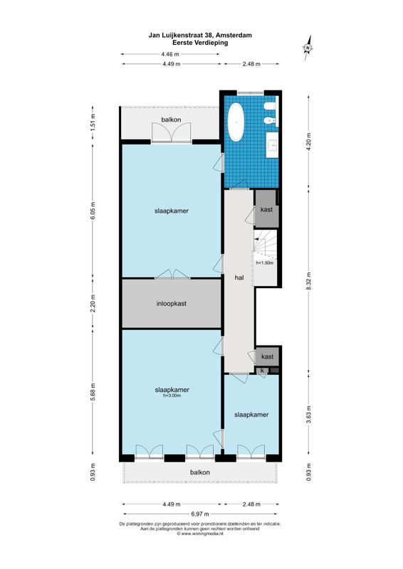 Jan Luijkenstraat 38-H Floorplan Blur 2