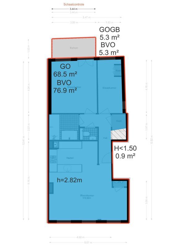 Anna van den Vondelstraat 15-B Floorplan Blur 2