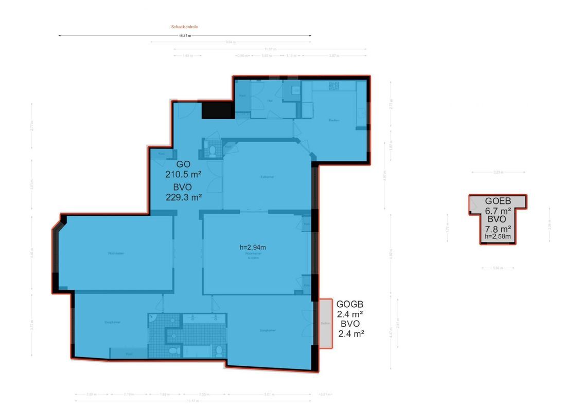 Jacob Obrechtstraat 67-P Floorplan Blur 5