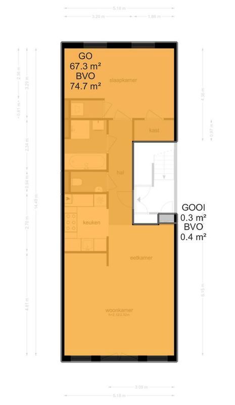 Singel 50-B Floorplan Blur 3