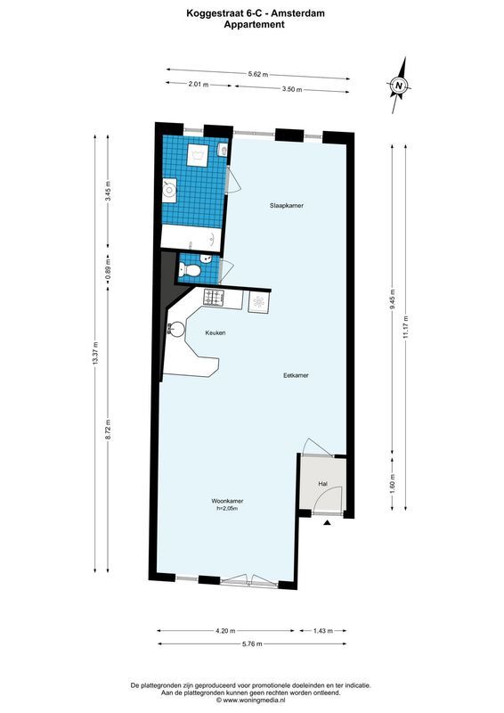 Koggestraat 6-C Floorplan Blur 3