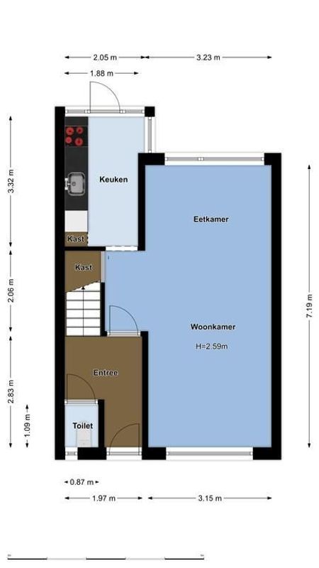 Rietstraat 5 Floorplan Blur 1