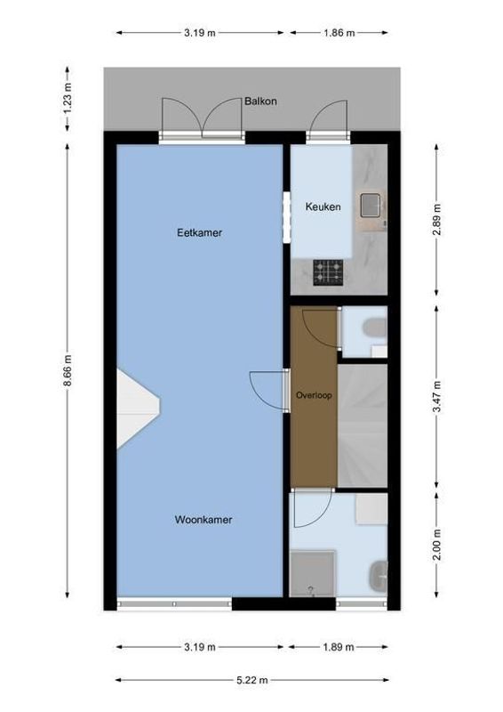 Rijnlaan 49-A BS Floorplan Blur 1