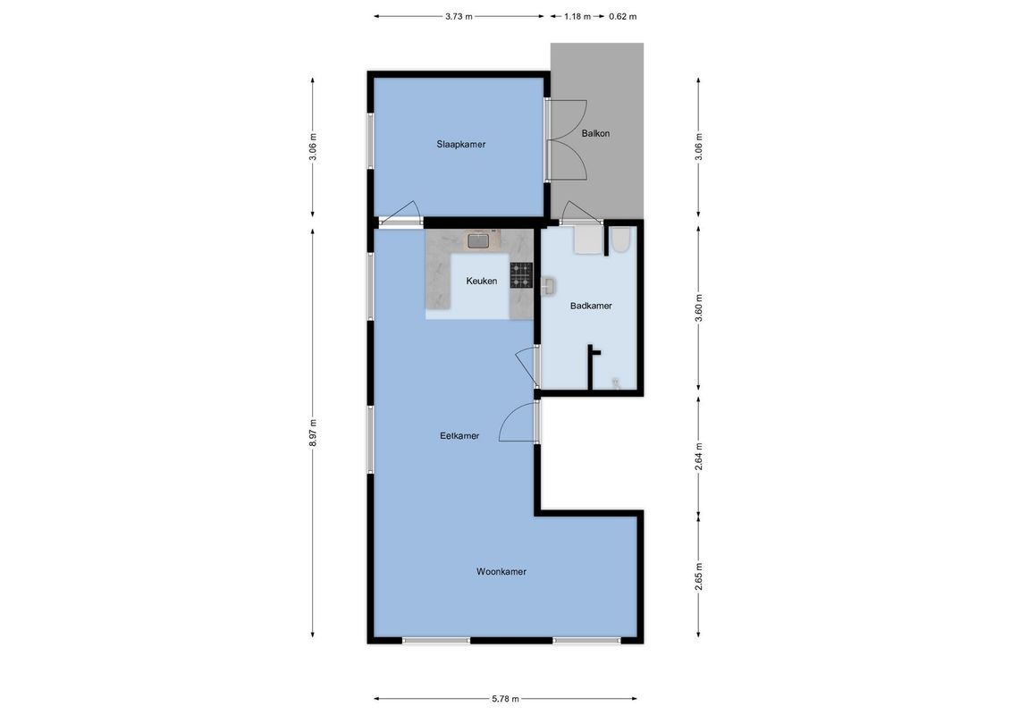 Poortstraat 35-B Floorplan Blur 0