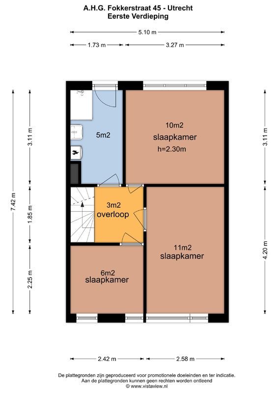 A.H.G. Fokkerstraat 45 Floorplan Blur 1