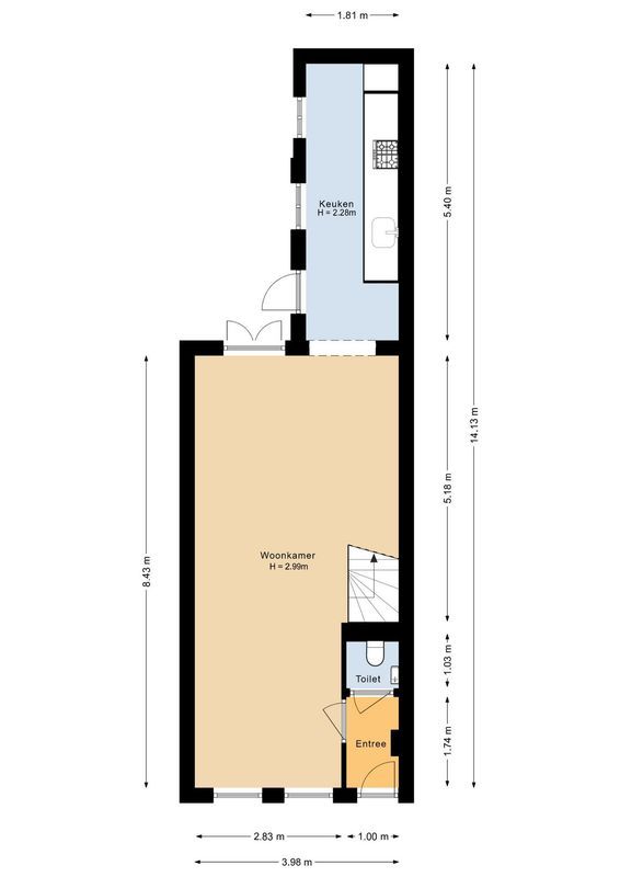1e Delistraat 21 Floorplan Blur 1