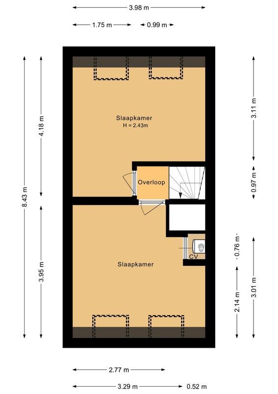 1e Delistraat 21 Floorplan Blur 3