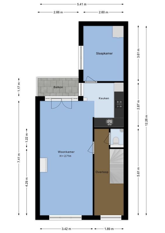 P.C. Borstraat 9-BS Floorplan Blur 1
