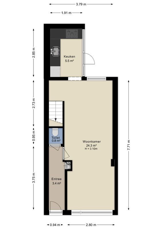 Oudwijkerdwarsstraat 155 Floorplan Blur 0