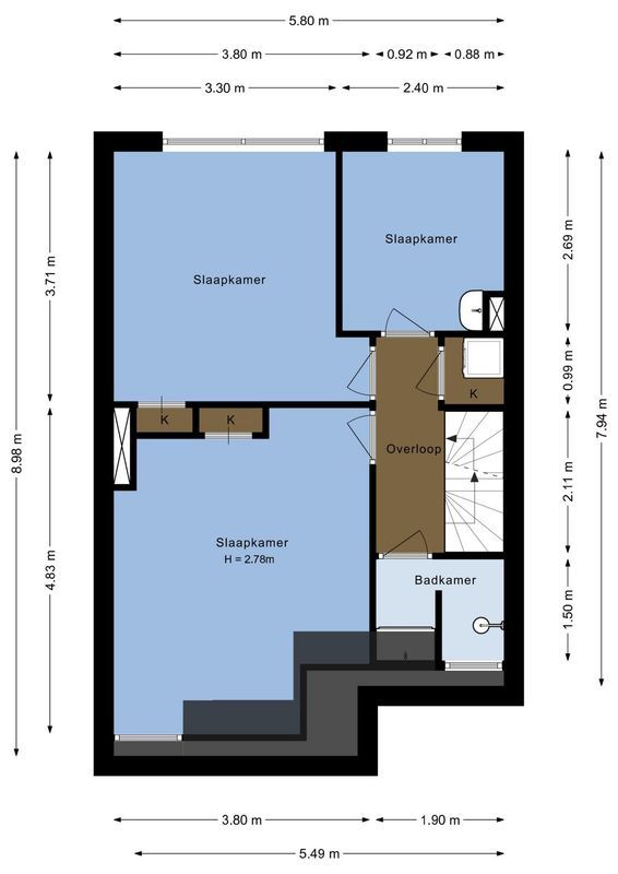 Snipstraat 19-BS Floorplan Blur 2