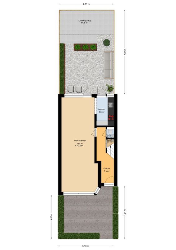 Hooft Graaflandstraat 69 Floorplan Blur 3